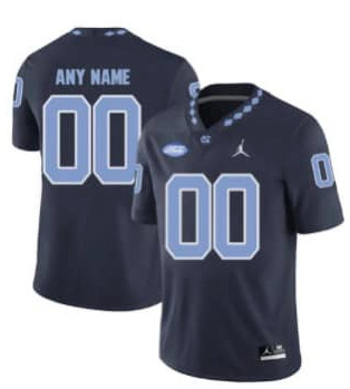 Men's North Carolina Customized Navy College Stitched Football Jersey